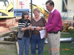 Presenting check from Episcopal Relief and Development